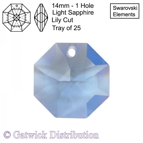 Swarovski Strass Octagons - 14mm 1 hole - LSA - Tray of 25