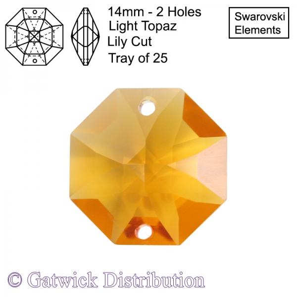 Swarovski Strass Octagons - 14mm 2 holes - LTO - Tray of 25