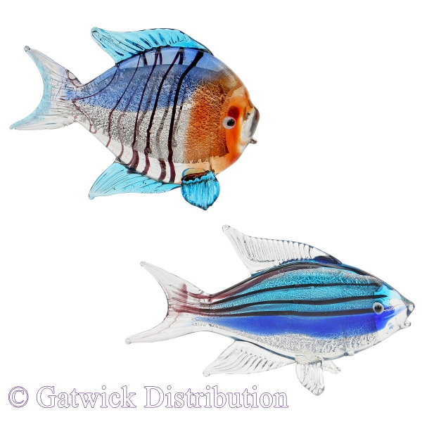 Dichroic Glass Tropical Fish - set of 4