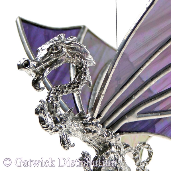 Leadlight Hanging Dragon - Purple