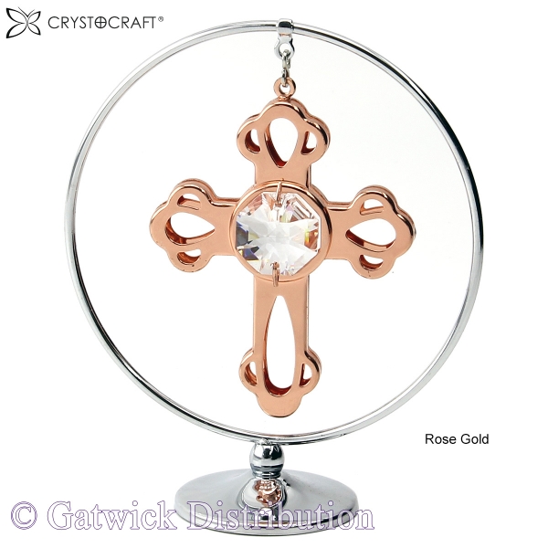 SPECIAL - Crystocraft Mini Cross Mobile - Rose Gold