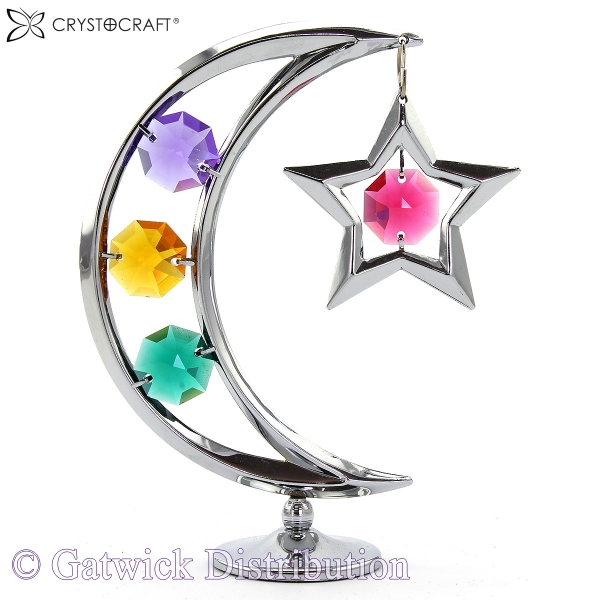 SPECIAL - Crystocraft Moon & Star - Silver