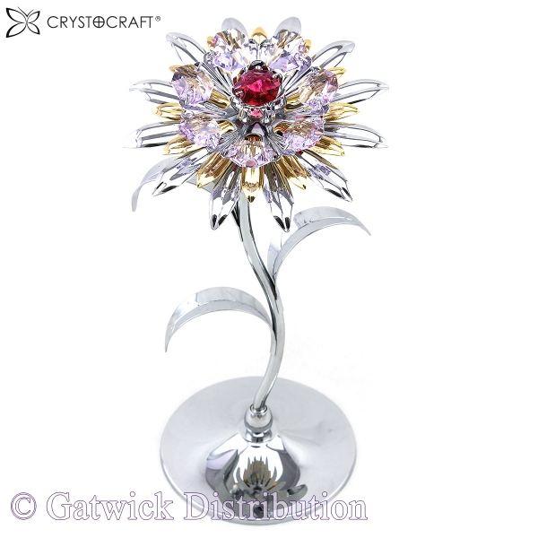 SPECIAL - Crystocraft Giant Sunflower - Silver