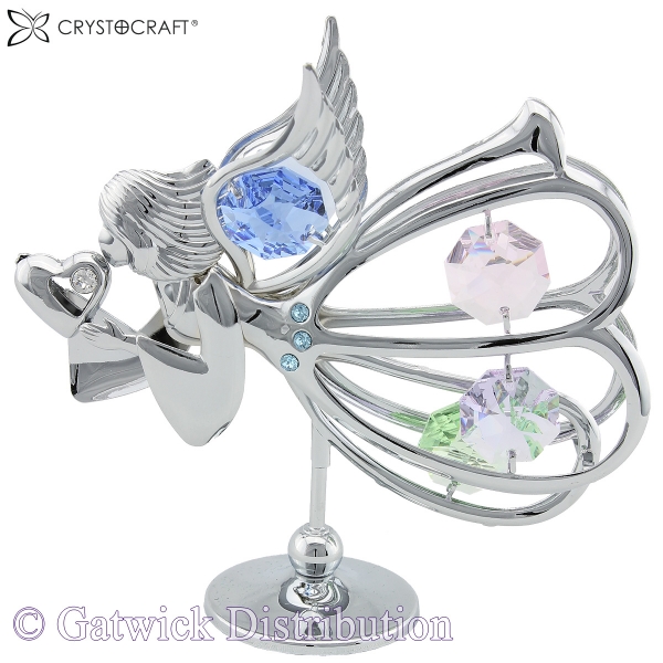 SPECIAL - Crystocraft Graceful Angel with Heart - Silver
