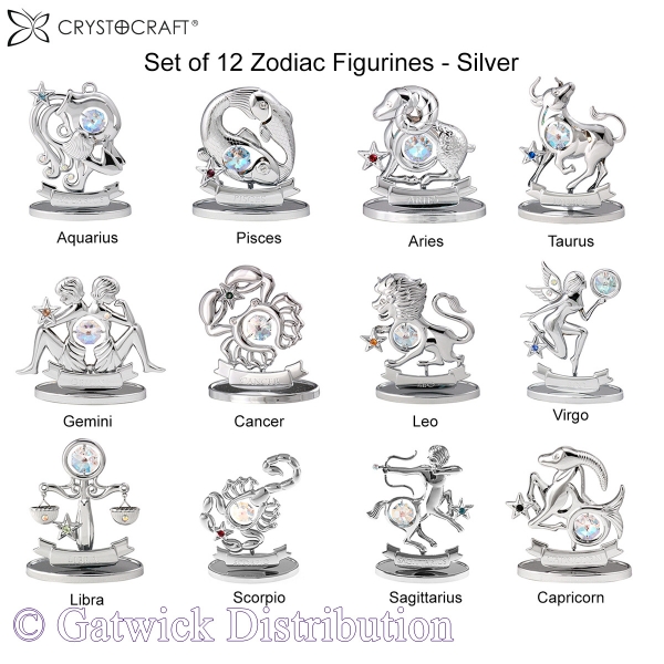 Crystocraft Zodiac - Silver - 12 PCE Zodiac - Set