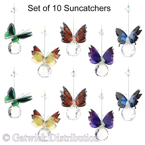 Australian Butterfly on Sphere Suncatcher - Set of 10