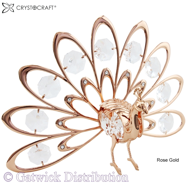 SPECIAL - Crystocraft Peacock - Fantail - Rose Gold