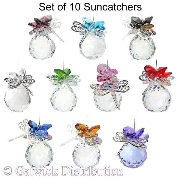 Dragonfly Sphere Suncatcher - Set of 10