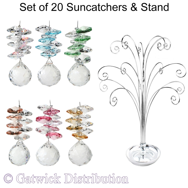 Mini Pastel Sphere Suncatcher - Set of 20 with FREE Stand