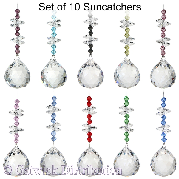 Mini Beaded Sphere Suncatcher - Set of 10