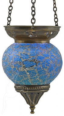 Turkish Mosaic Hanging Tealight - Medium - Turquoise