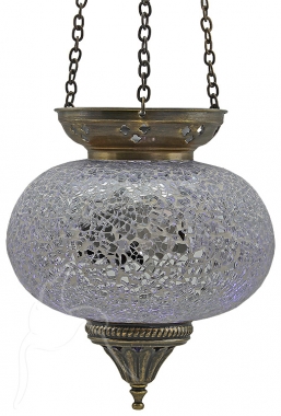 Turkish Mosaic Hanging Tealight - Large - Silver