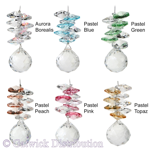 Mini Pastel Sphere Suncatcher - Set of 20 with 2 FREE Hangers