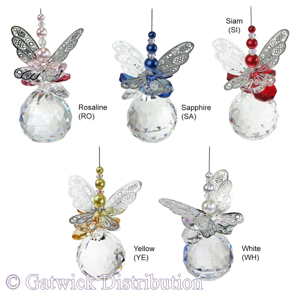 Pearled Butterfly Sphere Suncatcher - Set of 20 with 2 FREE Hangers
