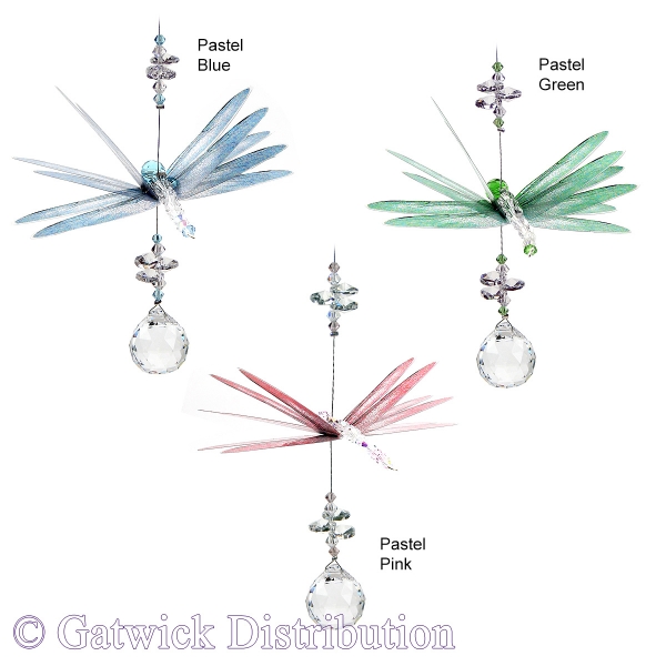 Pastel Dragonfly Suncatcher - Set of 20 with FREE Stand