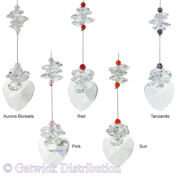 Crystal Heart Suncatcher - Set of 20 with FREE Stand