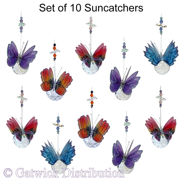 Butterfly on Sphere Suncatcher - Set of 10