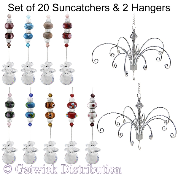 Crystal Delight Suncatcher - Set of 20 with 2 FREE Hangers