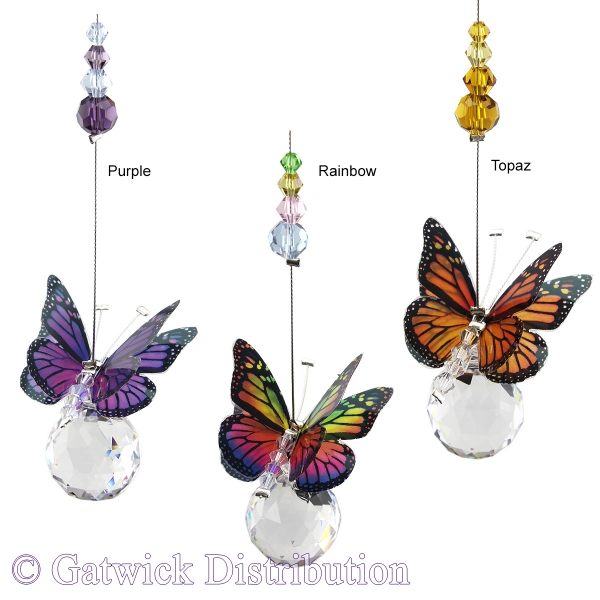 Mini Butterfly Sphere Suncatcher - Set of 20 with FREE Stand