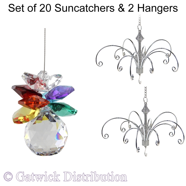Chakra Cluster Suncatcher - Set of 20 with 2 FREE Hangers