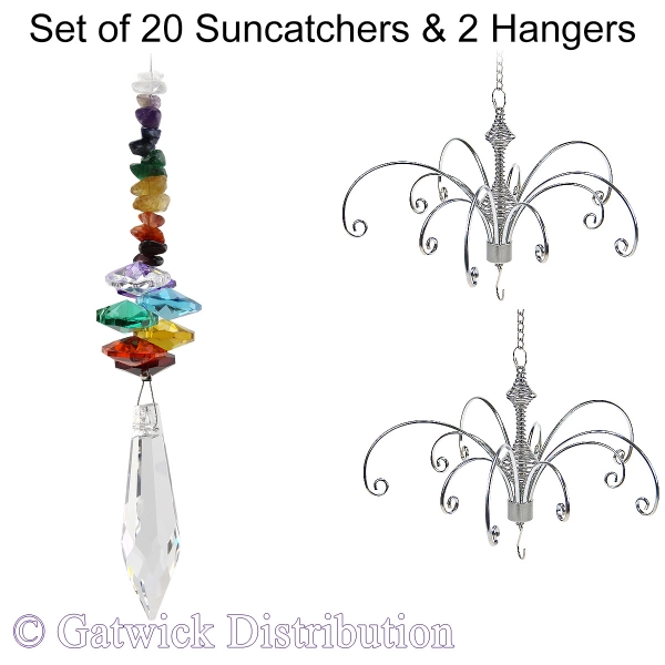 Rainbow Icicle Suncatcher - Set of 20 with 2 FREE Hangers