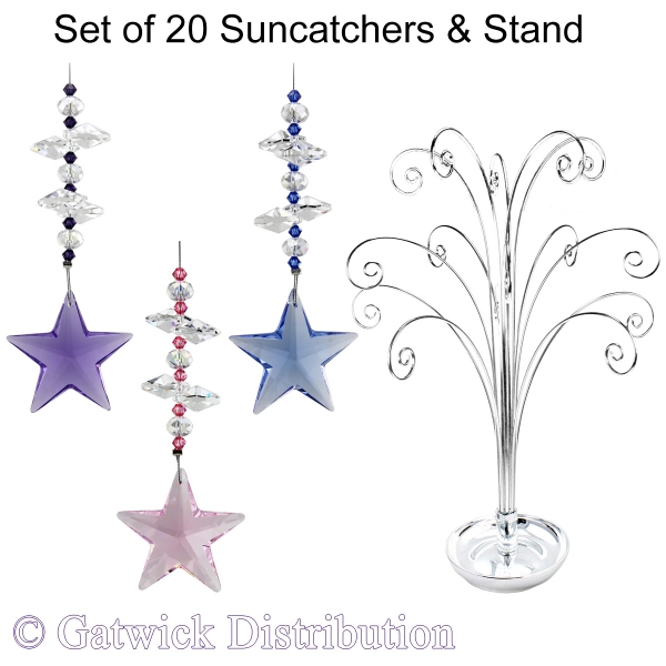 Swarovski Shooting Star Suncatcher - Set of 20 with FREE Stand