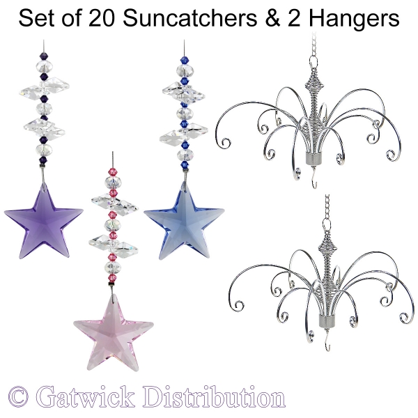 Swarovski Shooting Star Suncatcher - Set of 20 with 2 FREE Hangers
