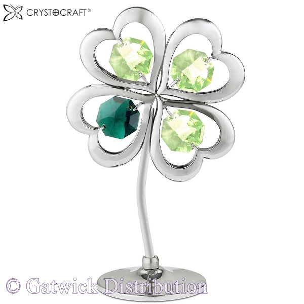 SPECIAL - Crystocraft Lucky Four Leaf Clover - Silver