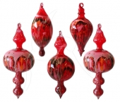 Painted Baubles - Red - Set of 5