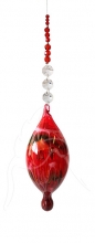 Painted Bauble - Shape 523 - Red - beaded