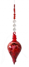 Painted Bauble - Shape 529 - Red - beaded
