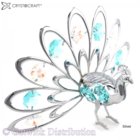SPECIAL - Crystocraft Peacock - Fantail - Silver