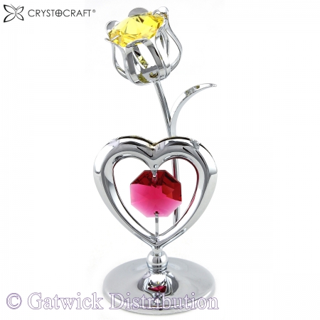 Crystocraft Heart & Tulip - Silver