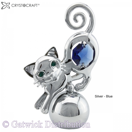 SPECIAL - Crystocraft Cat - Silver - Blue
