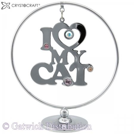 SPECIAL - Crystocraft - I Love My Cat - Mobile - Silver