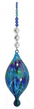 Painted Bauble - Shape 523 - Blue - beaded