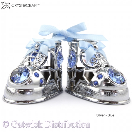 Crystocraft Baby Shoes - Blue