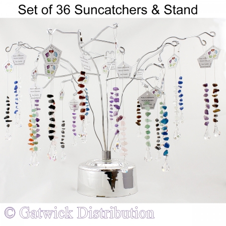 Gem Charm Suncatcher - Set of 36 with FREE Stand