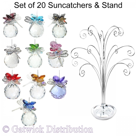 Dragonfly Sphere Suncatcher - Set of 20 with FREE Stand