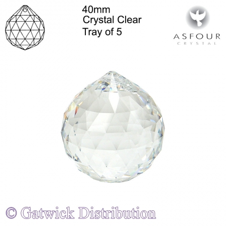 Asfour Sphere - 40mm - Crystal Clear - Tray of 5