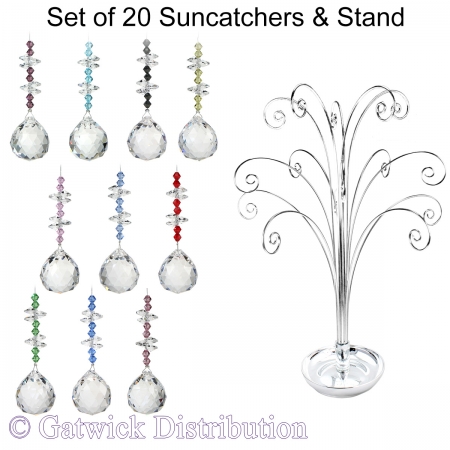 Mini Beaded Sphere Suncatcher - Set of 20 with FREE Stand