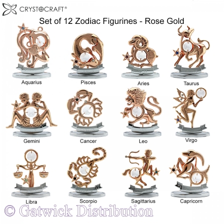 Crystocraft Zodiac - Rose Gold - 12 PCE Set
