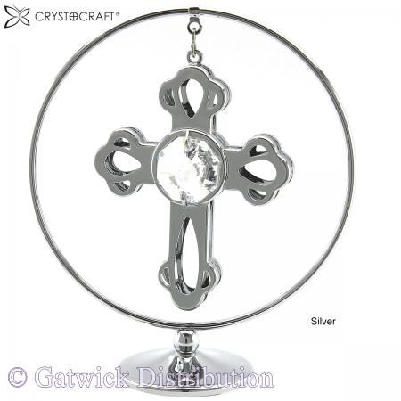 SPECIAL - Crystocraft Mini Cross Mobile - Silver