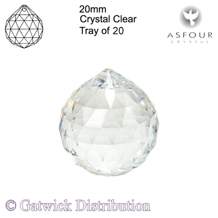 Asfour Sphere - 20mm - Crystal Clear - Tray of 4
