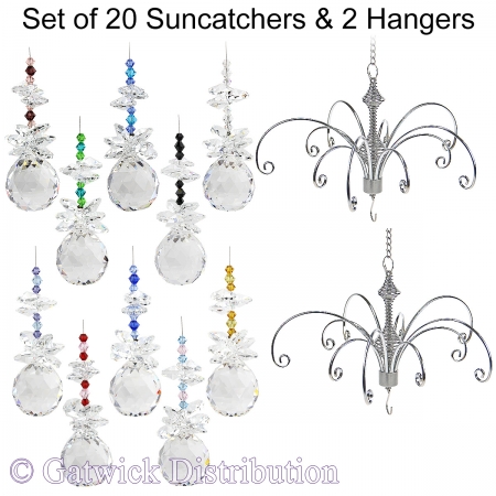 Beaded Sphere Suncatcher - Set of 20 with 2 FREE Hangers