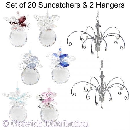 Butterfly Sphere Suncatcher - Set of 20 with 2 FREE Hangers
