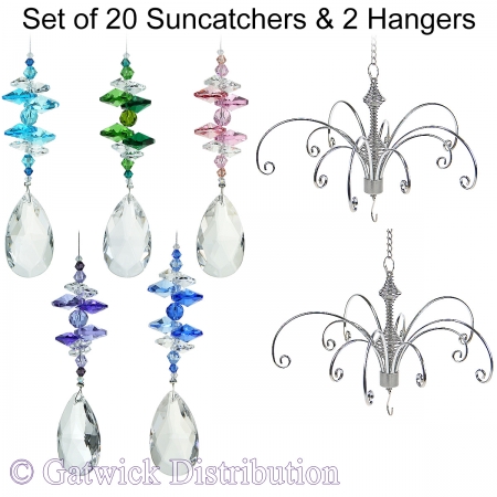 Almond Drop Suncatcher - Set of 20 with 2 FREE Hangers