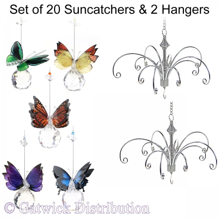 Australian Butterfly on Sphere Suncatcher - Set of 20 with 2 FREE Hangers