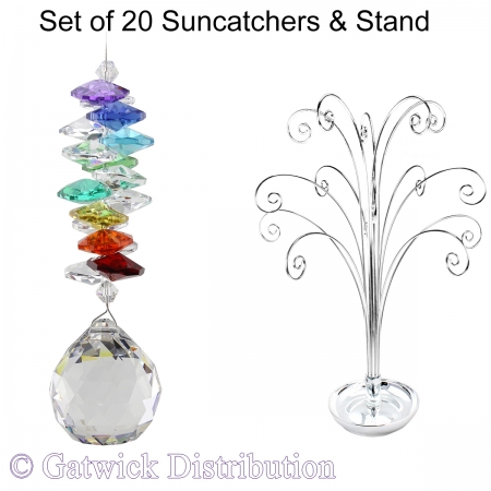 Rainbow Delight Suncatcher - Set of 20 with FREE Stand