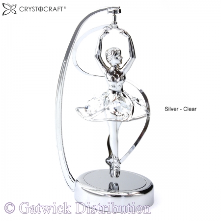 SPECIAL - Crystocraft Ballerina Spiral Spinner - Silver - Clear